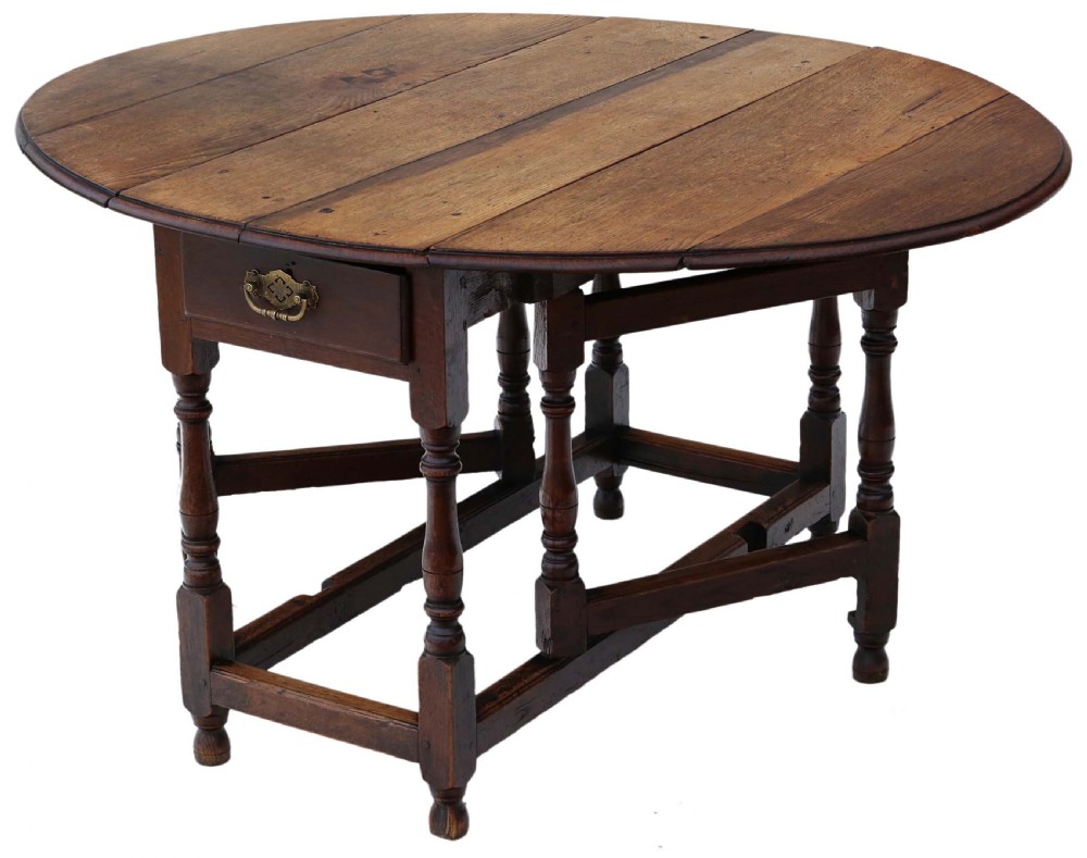 Georgian oak drop leaf gateleg dining table
