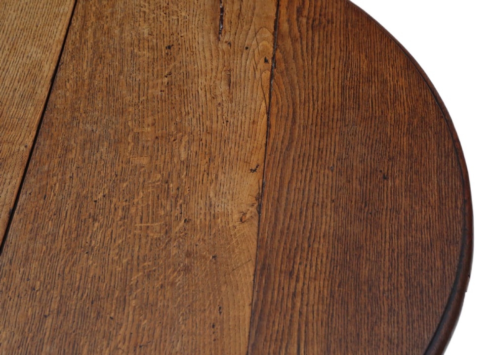 Georgian oak drop leaf gateleg dining table View VI