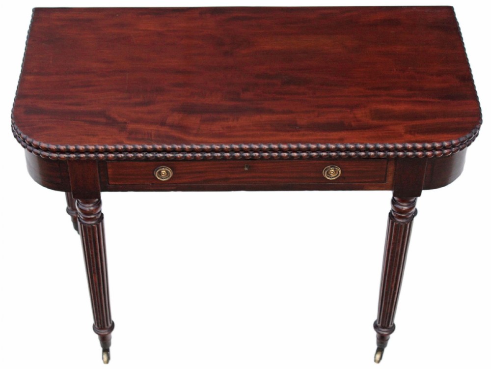 Victorian mahogany folding card tea table View III