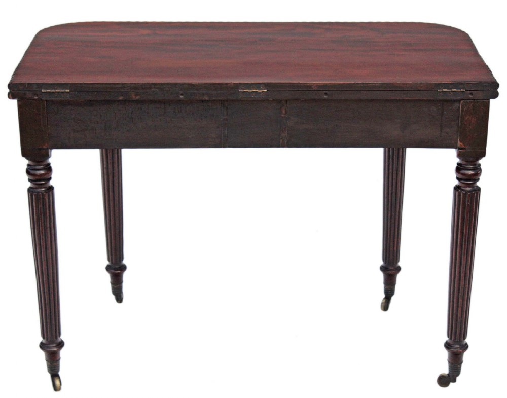 Victorian mahogany folding card tea table View XIII