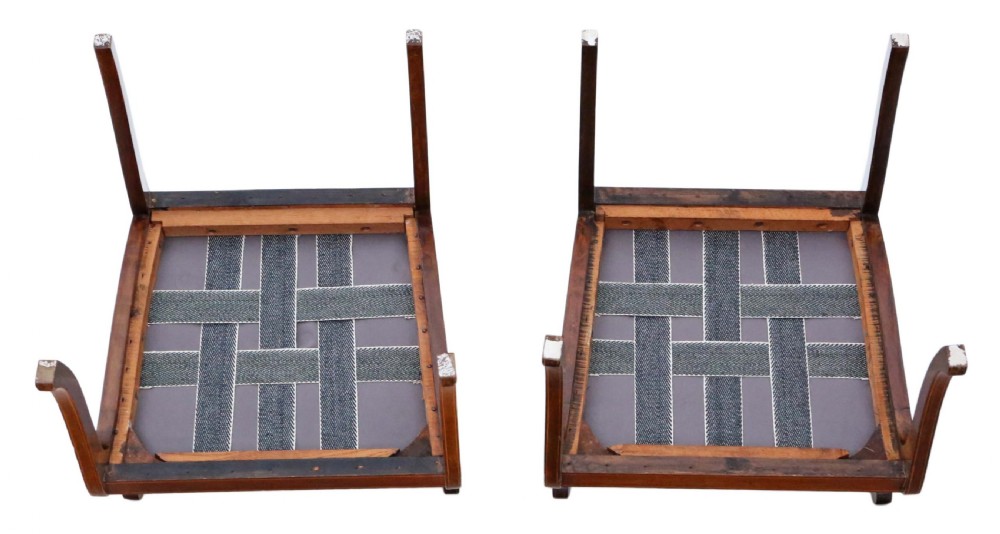 Pair of inlaid mahogany elbow chairs View III
