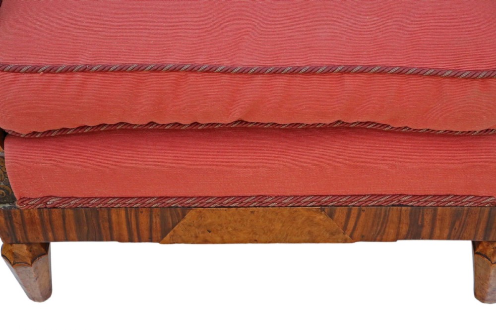 Art Deco burr rosewood & walnut Bergere armchair View II