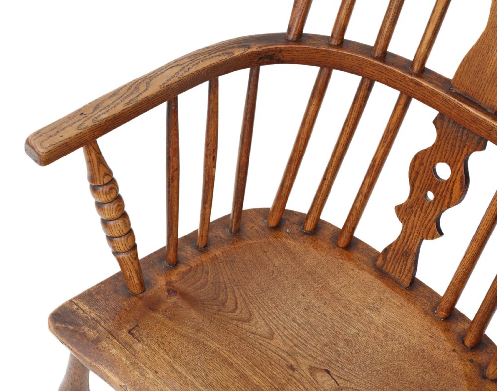 Victorian ash & elm Windsor chair armchair dining View VII