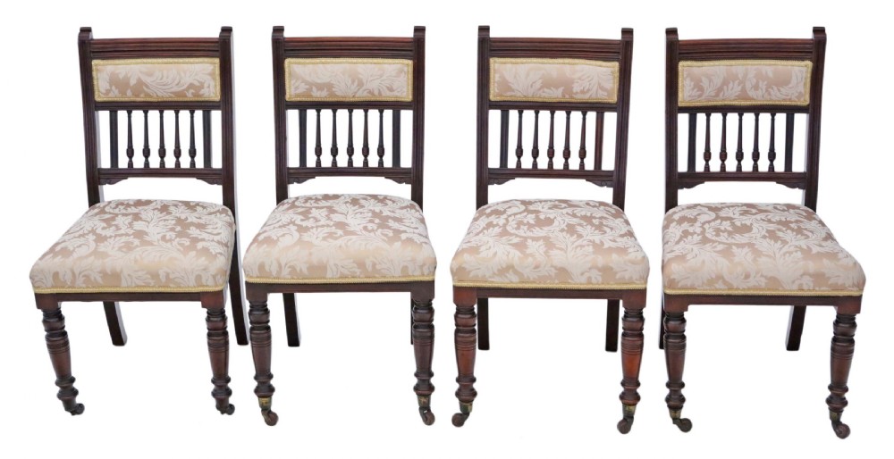 Set of 4 Victorian walnut dining chairs