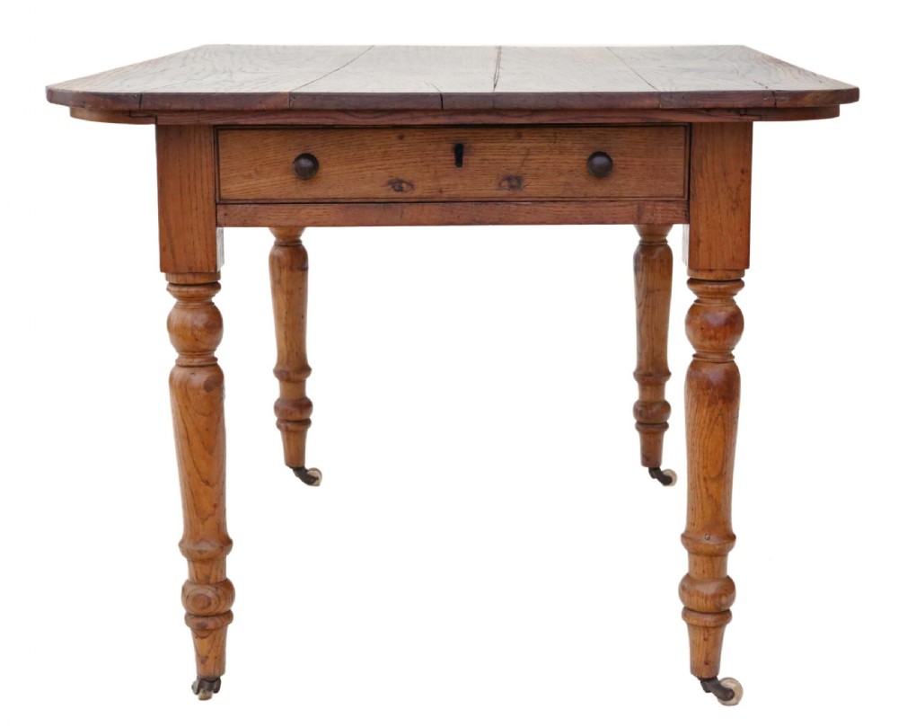 Victorian C1880 elm kitchen dining table View IV
