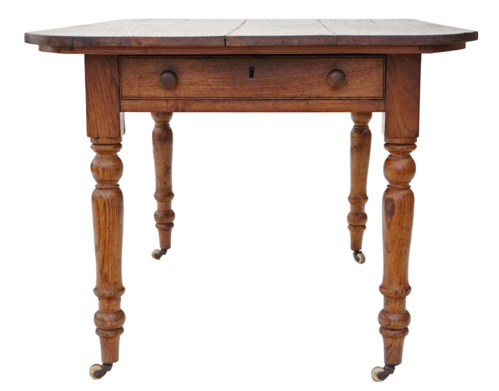 Victorian C1880 elm kitchen dining table View VI