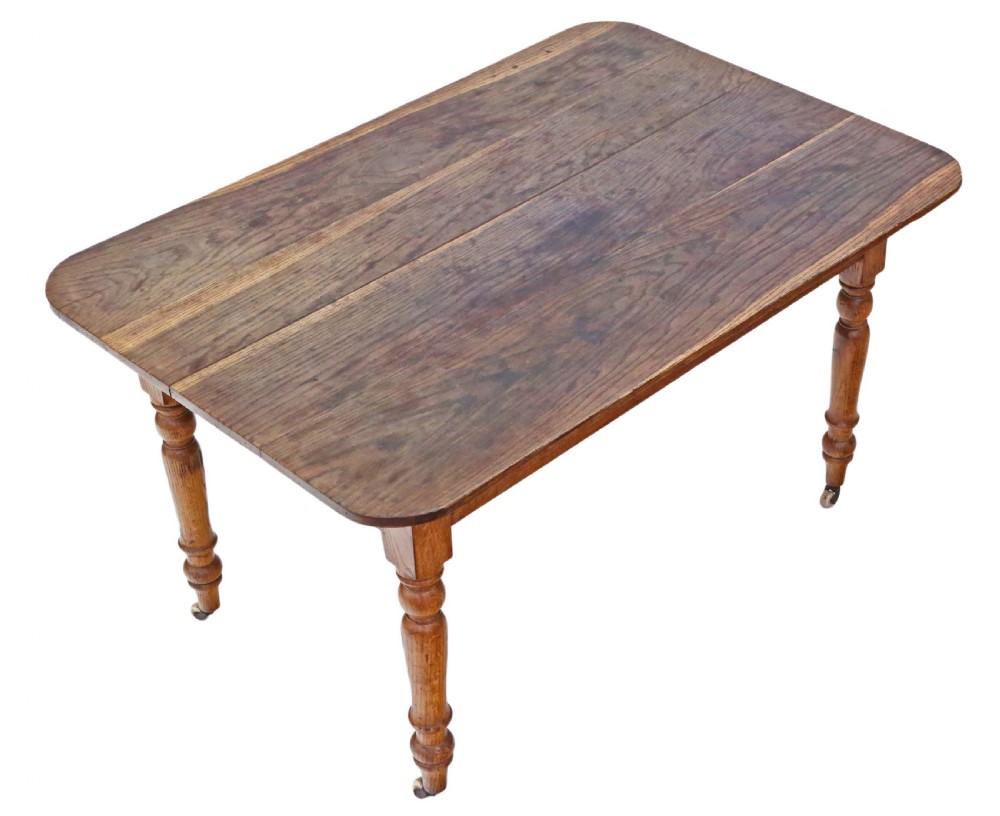 Victorian C1880 elm kitchen dining table View VII