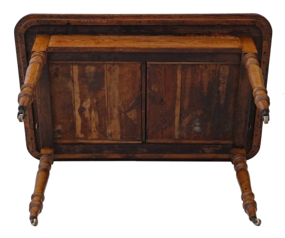 Victorian C1880 elm kitchen dining table View VIII