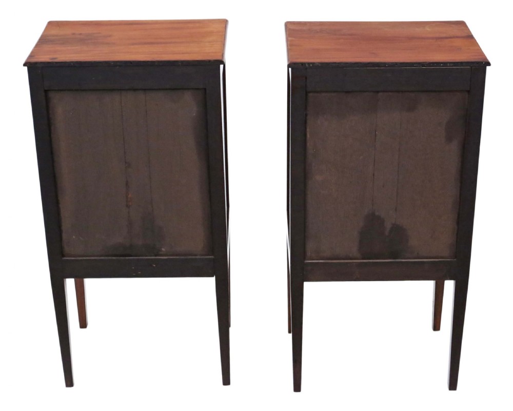 Pair of Edwardian inlaid bedside tables  View VII