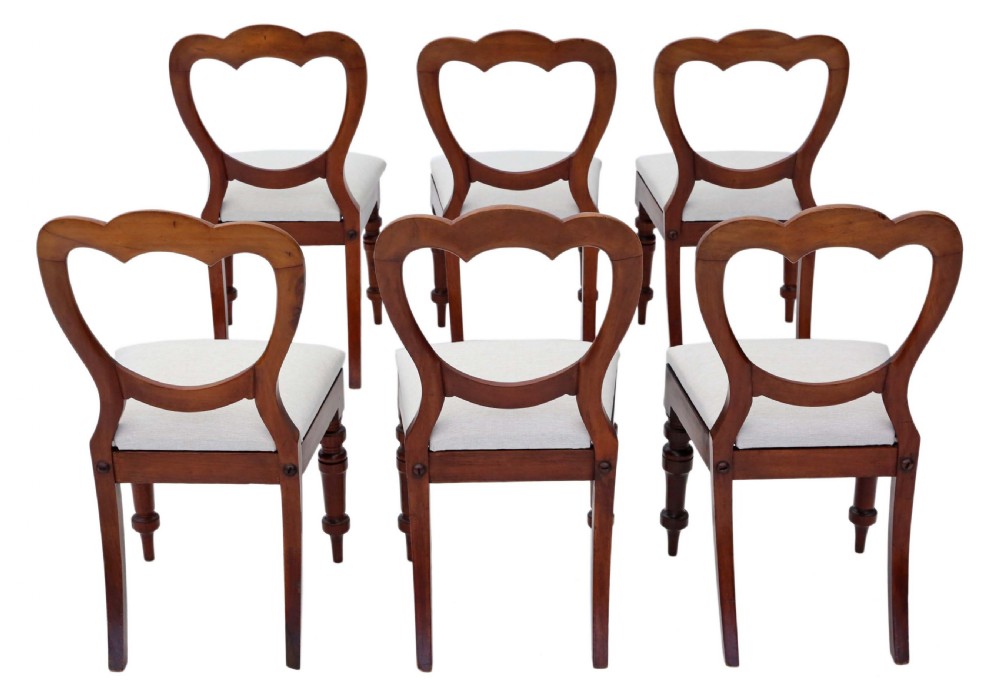 Set of 6 Victorian mahogany cloud back dining chairs View II