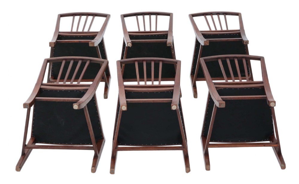 Set of 6 Victorian mahogany dining chairs View III
