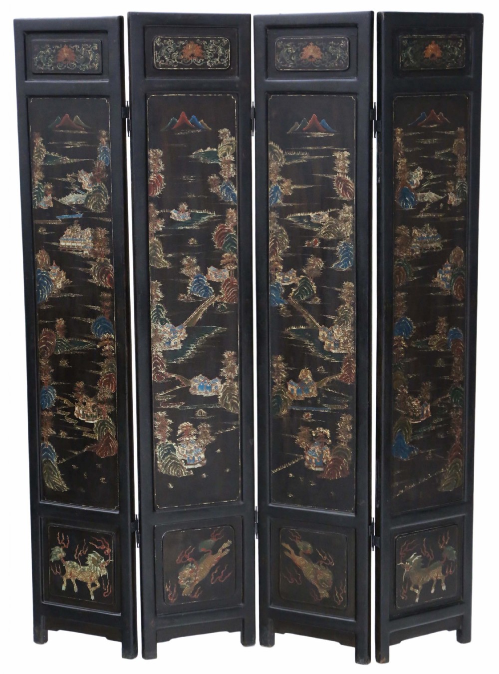Victorian Chinoiserie dressing screen room divider