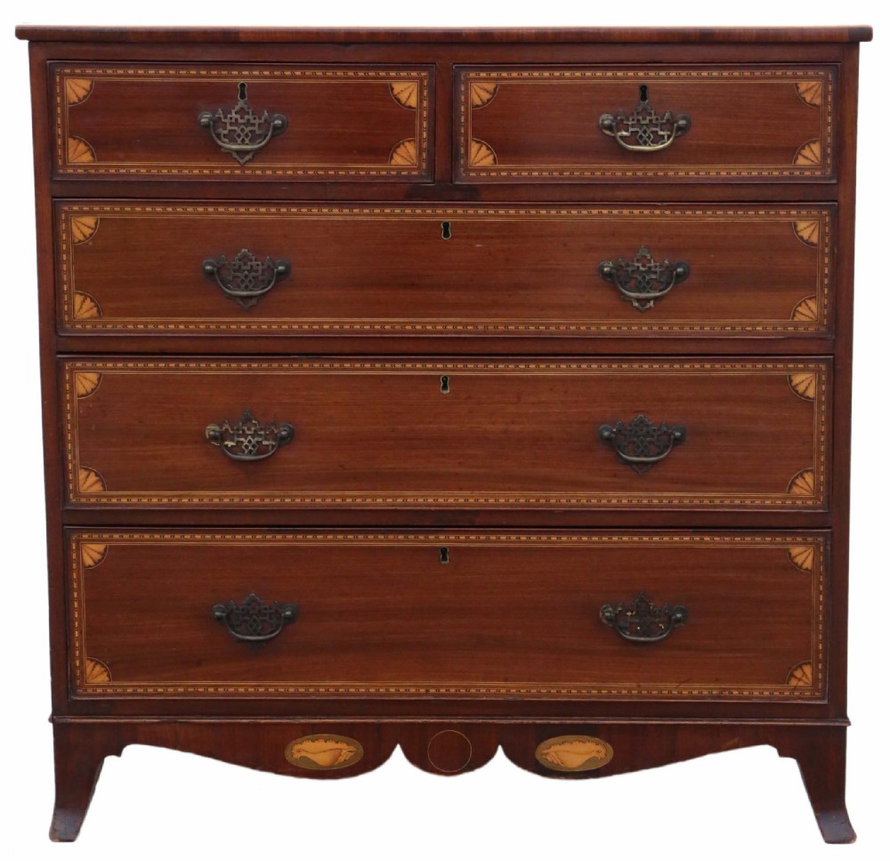 Georgian inlaid mahogany chest of drawers