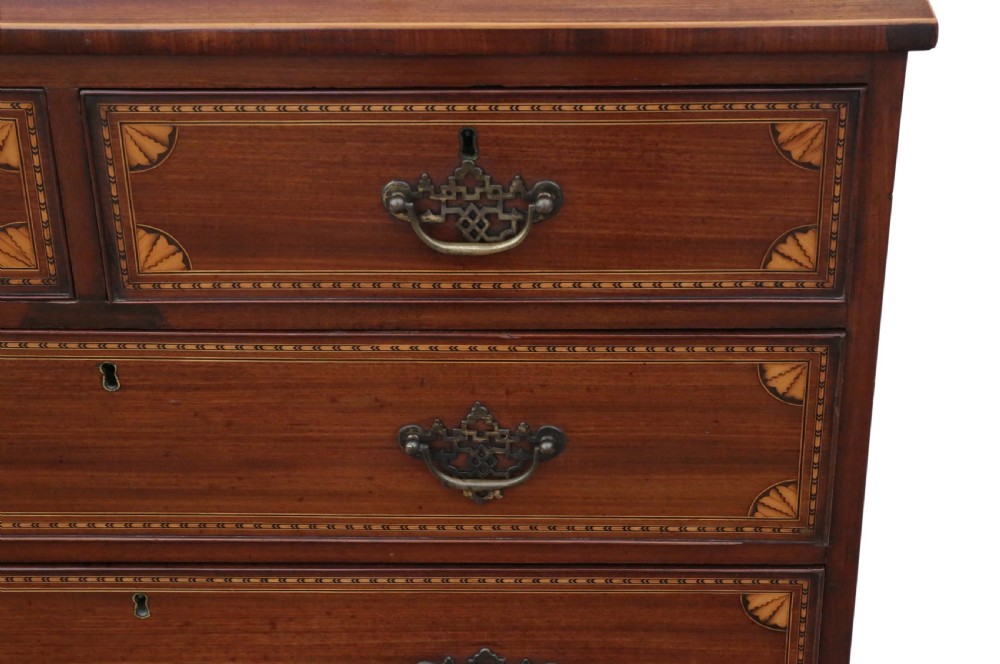 Georgian inlaid mahogany chest of drawers View III