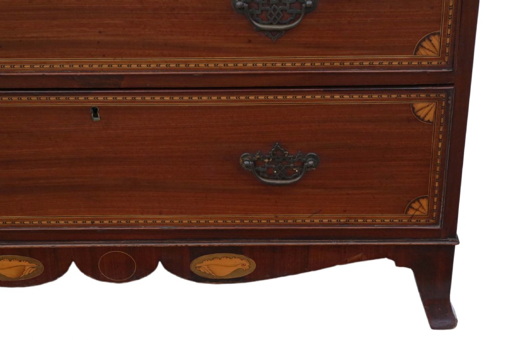 Georgian inlaid mahogany chest of drawers View IV