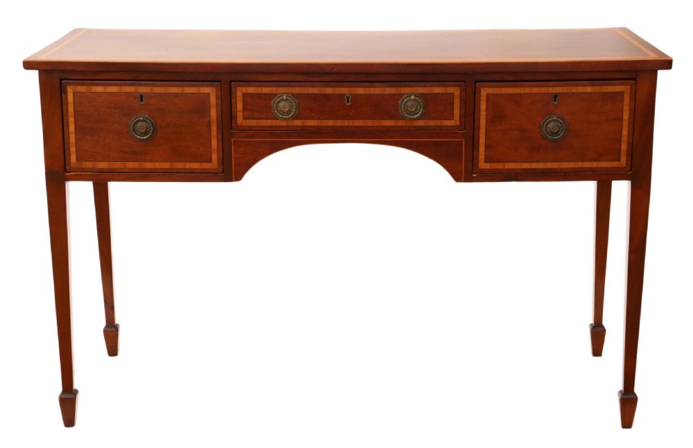 19th Century inlaid mahogany writing desk View II