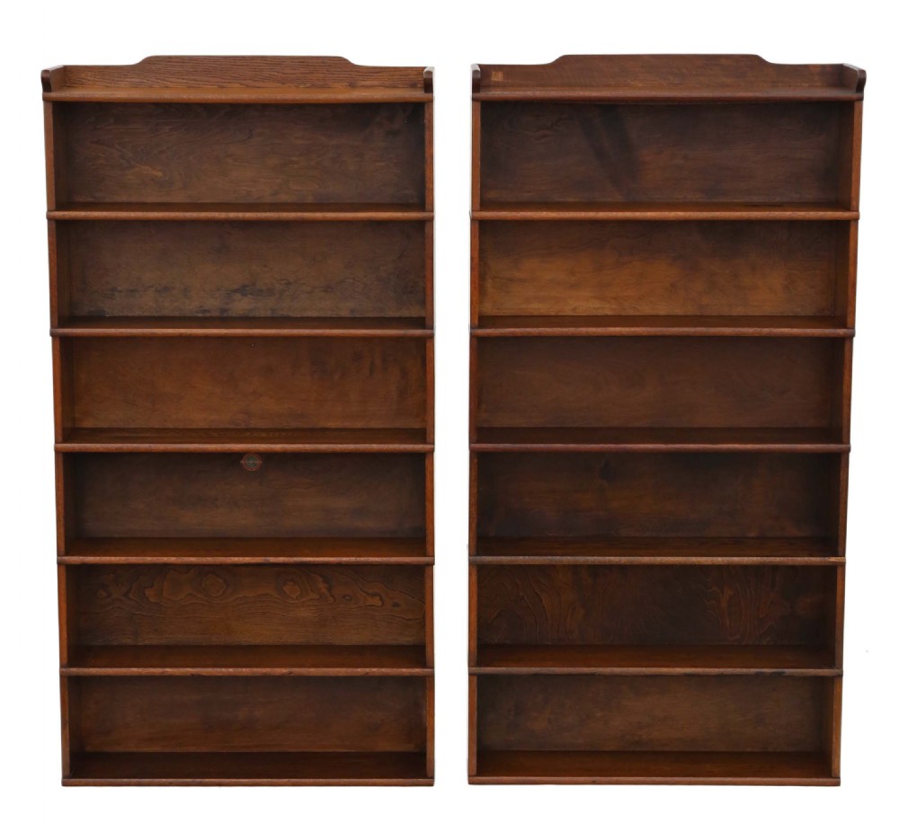 Pair of oak Globe Wernicke stacking bookcases View II