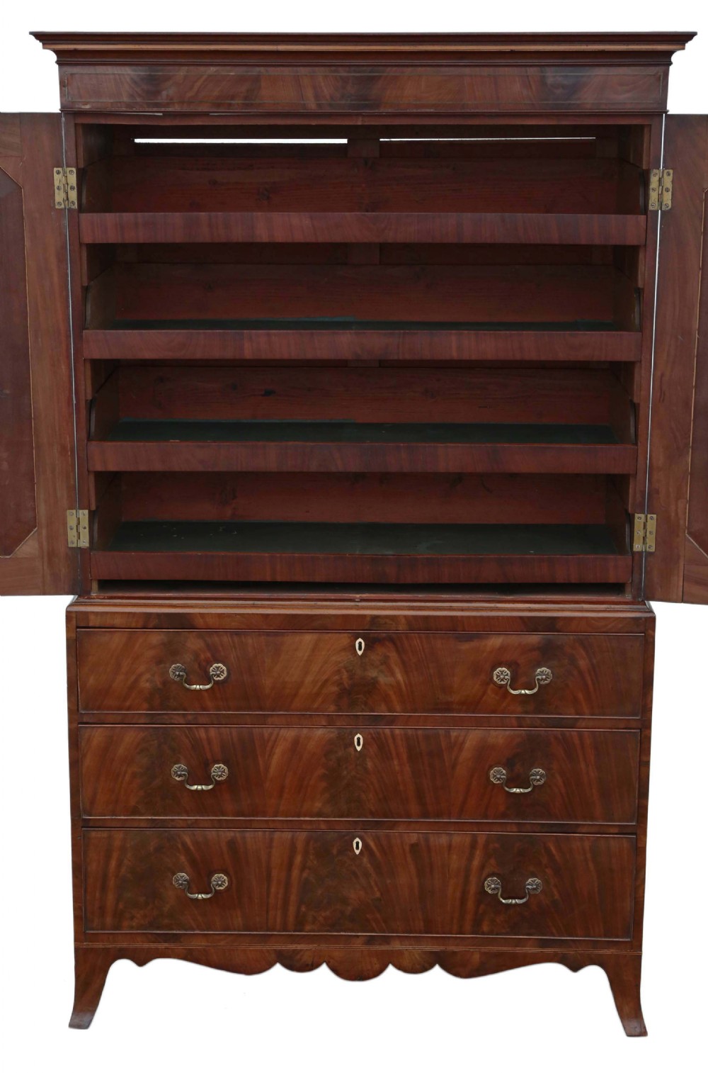 Georgian mahogany linen press wardrobe View V