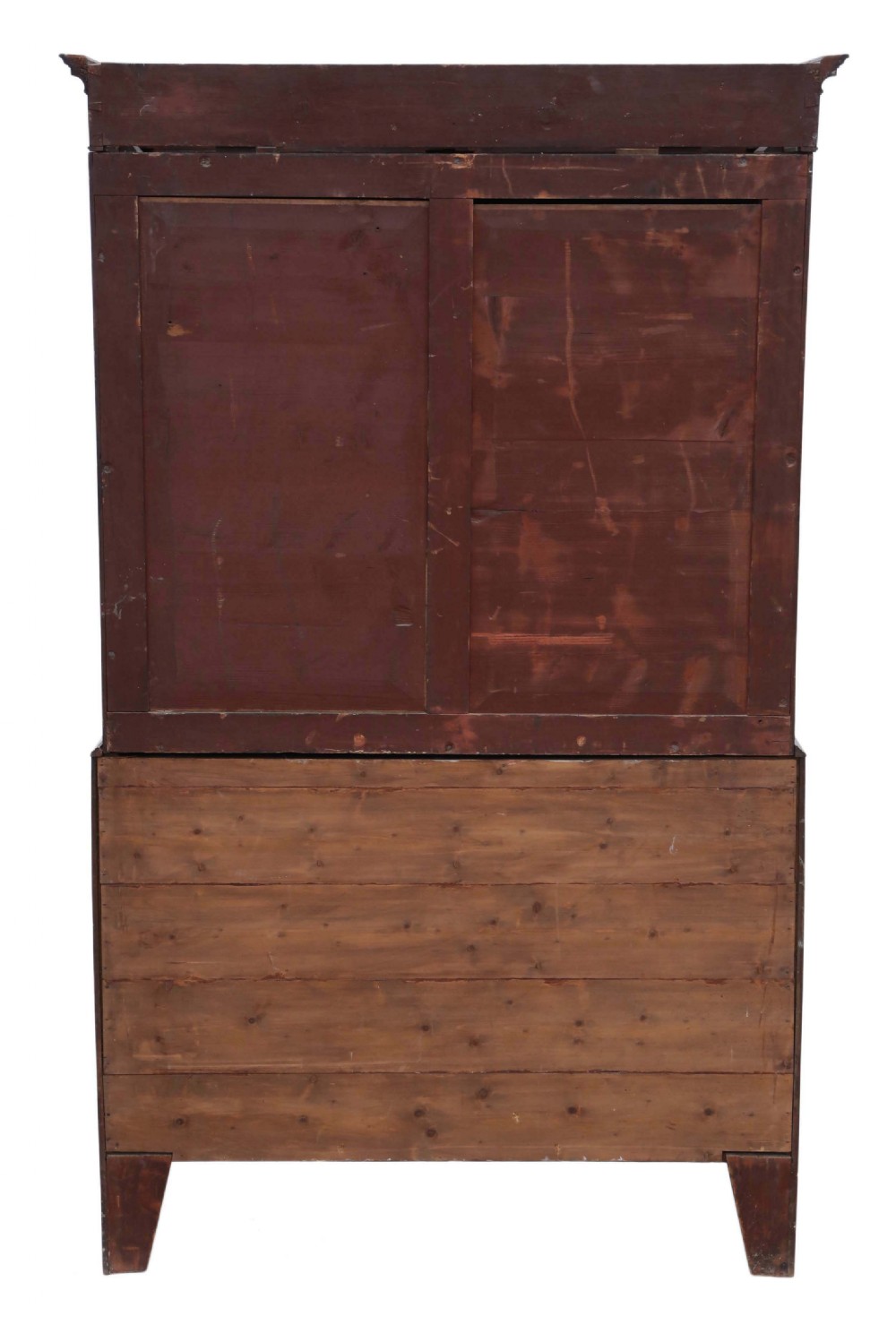 Georgian mahogany linen press wardrobe View IX