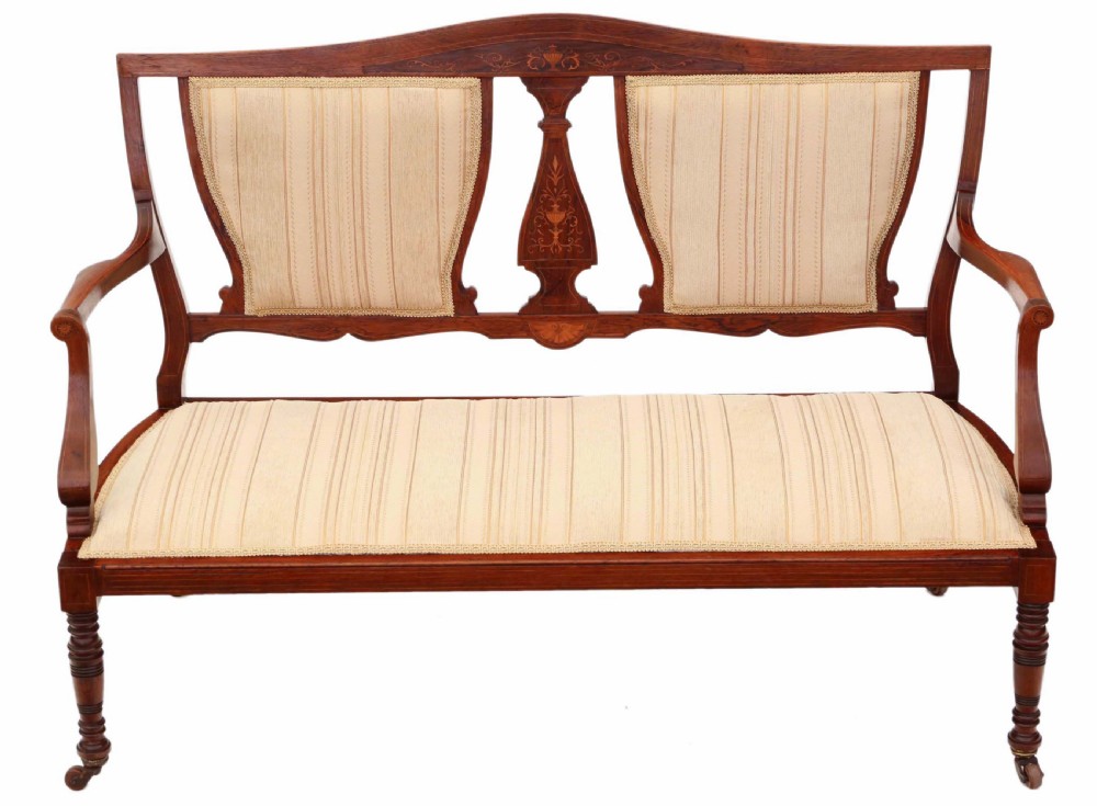 Victorian inlaid rosewood sofa