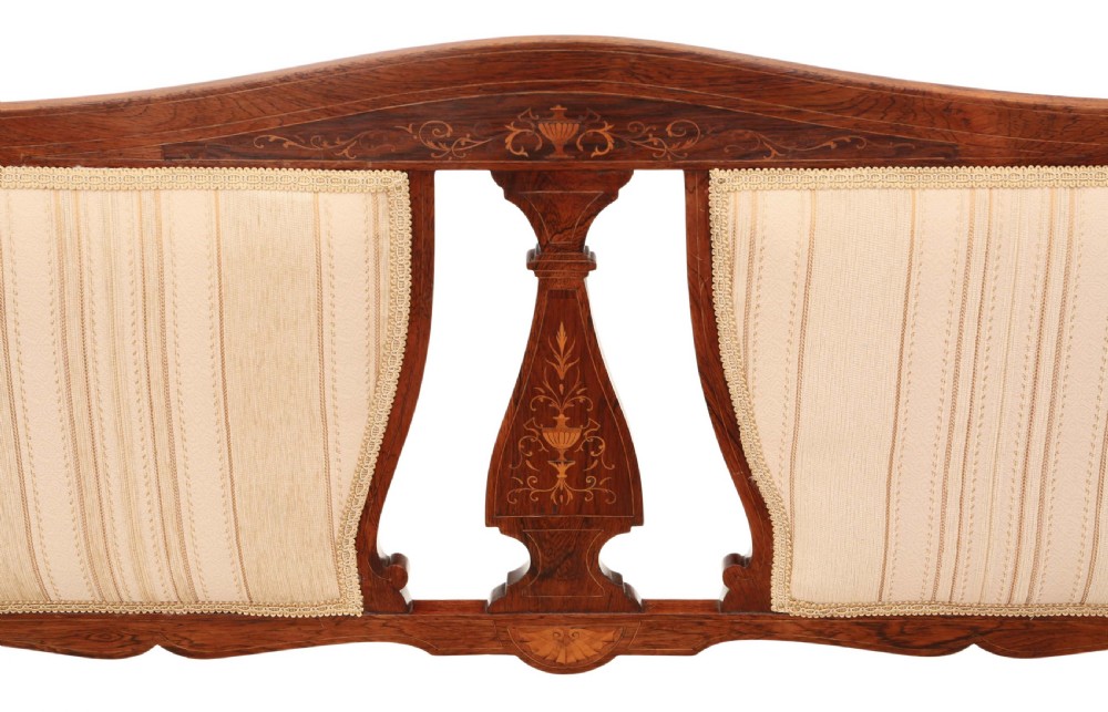 Victorian inlaid rosewood sofa View II