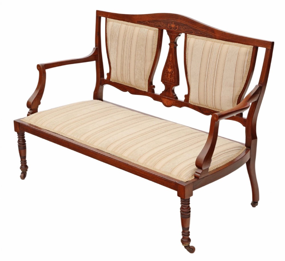Victorian inlaid rosewood sofa View VI