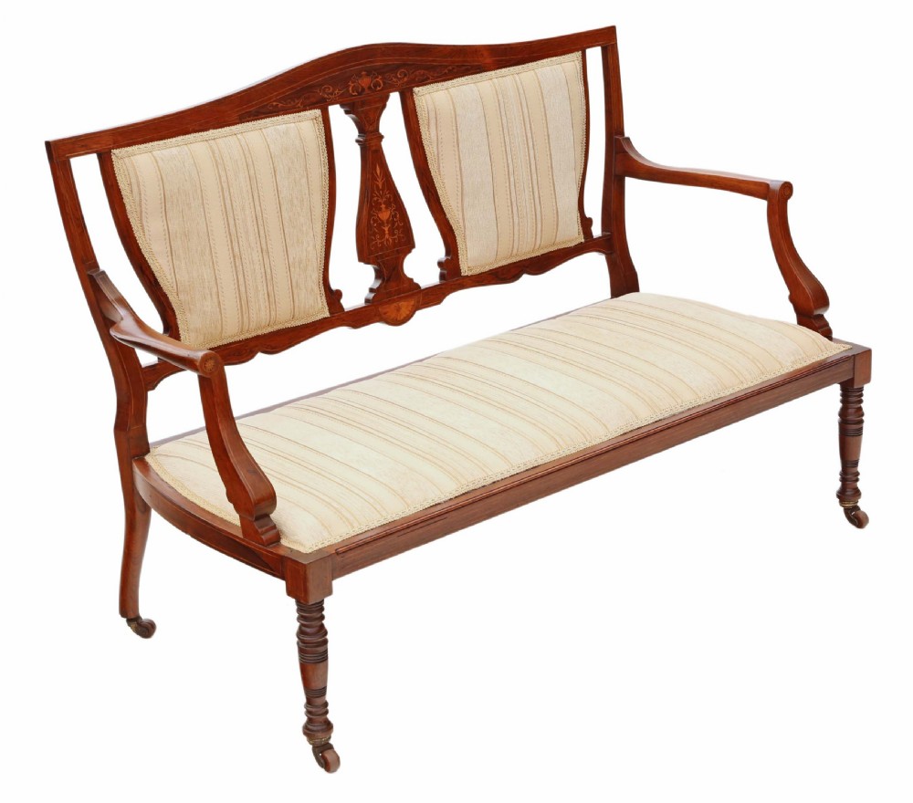 Victorian inlaid rosewood sofa View VII