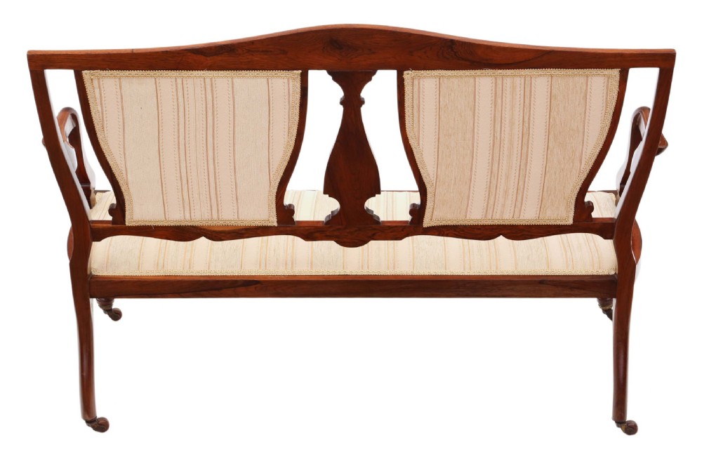 Victorian inlaid rosewood sofa View IX