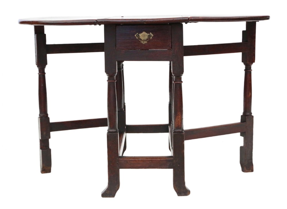 Georgian drop leaf gateleg oak dining table View III
