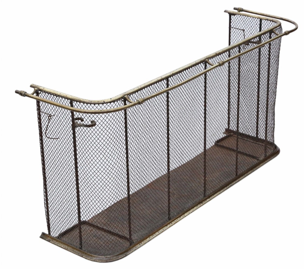 Victorian brass and steel fire screen View VI