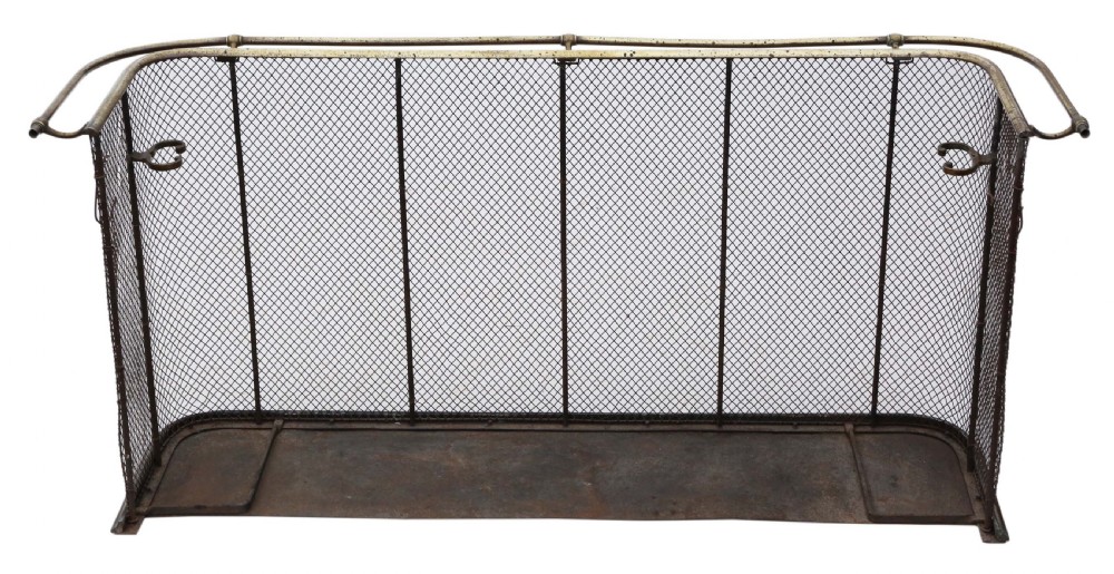 Victorian brass and steel fire screen View VII