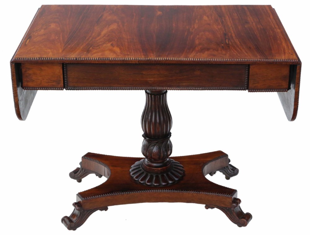 Regency rosewood pedestal sofa table 