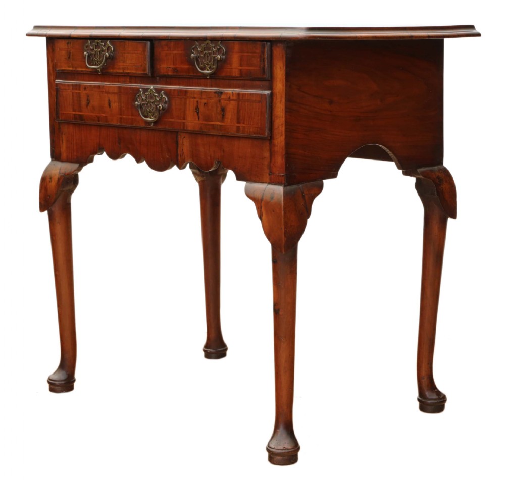 Georgian walnut lowboy writing table View VII