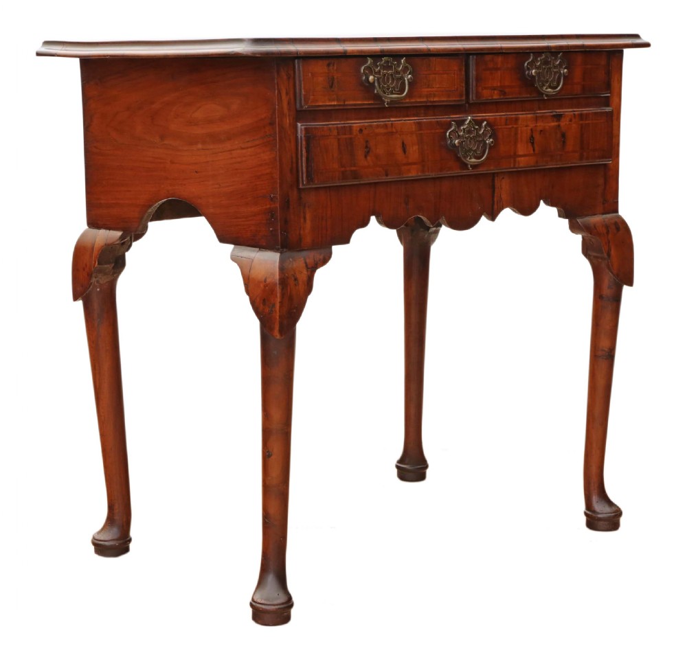 Georgian walnut lowboy writing table View VIII