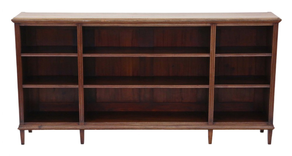Victorian mahogany open bookcase View II