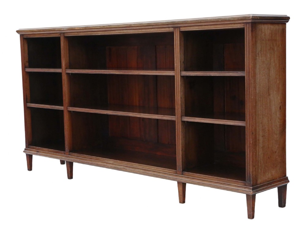 Victorian mahogany open bookcase View IV