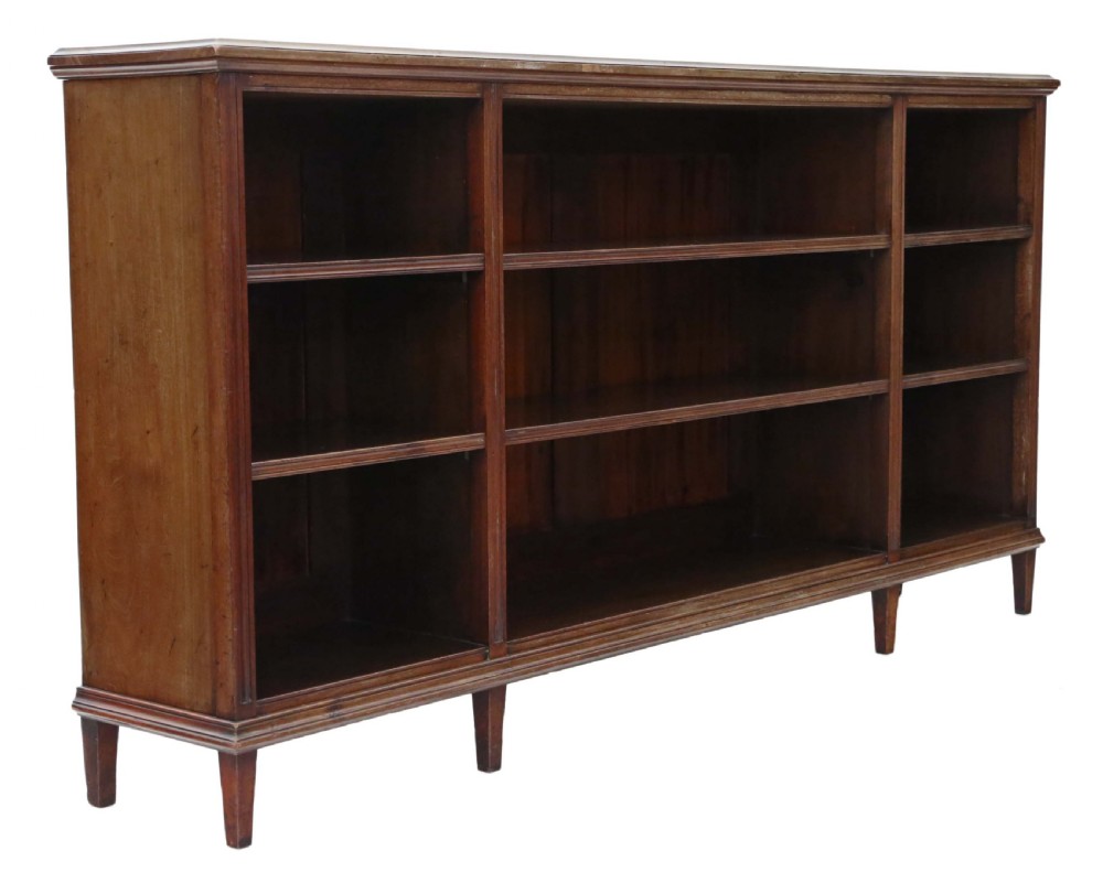 Victorian mahogany open bookcase View V