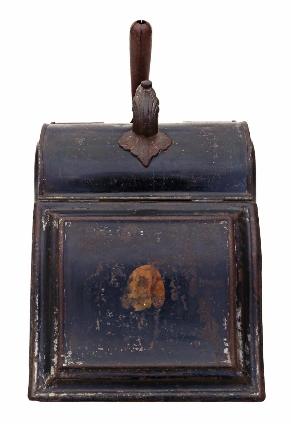 Victorian Japanned steel coal scuttle