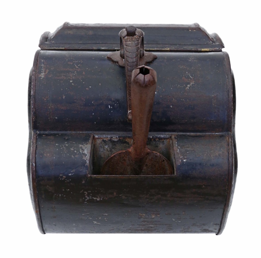 Victorian Japanned steel coal scuttle View VII