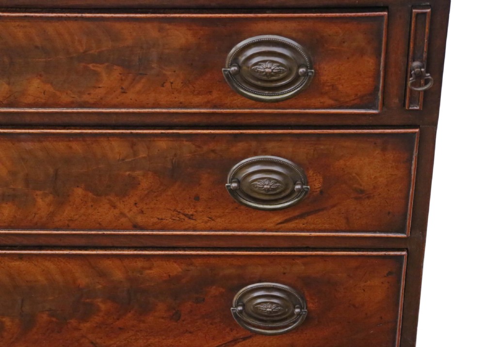 Georgian flame mahogany bureau View VI