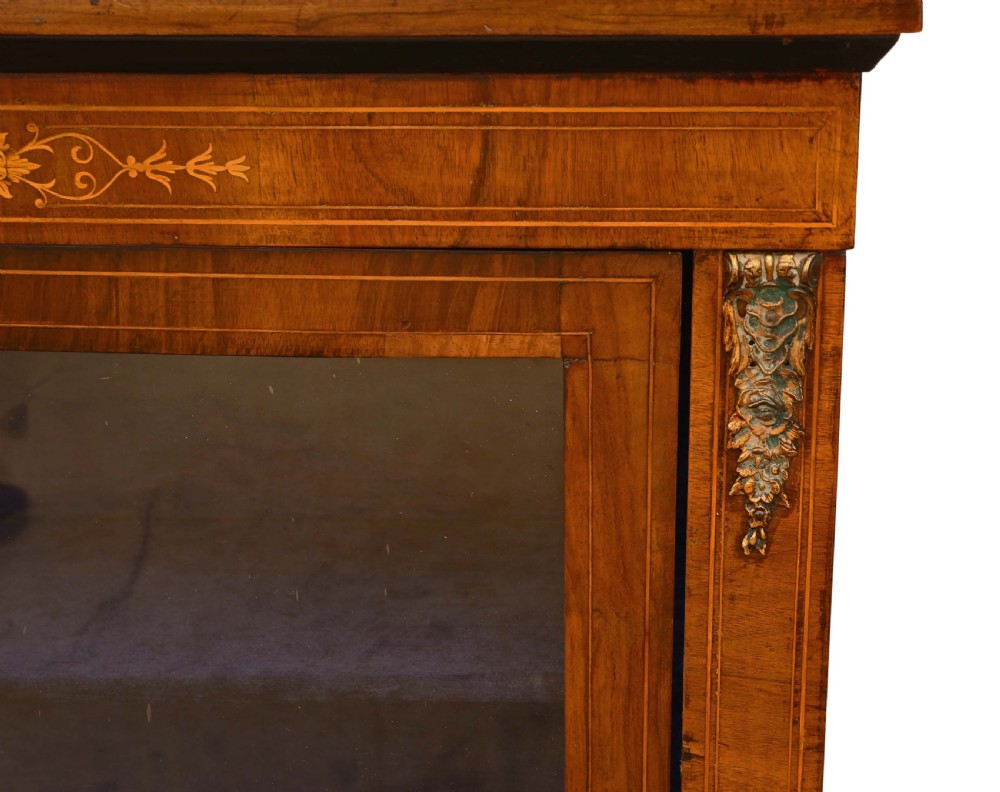 Inlaid burr walnut pier display cabinet View IV