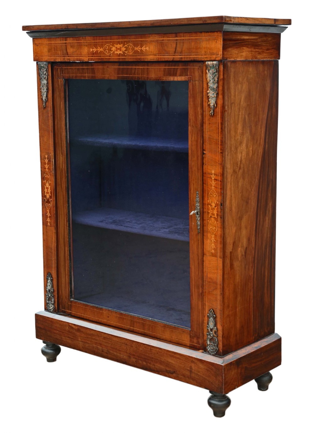 Inlaid burr walnut pier display cabinet View VI