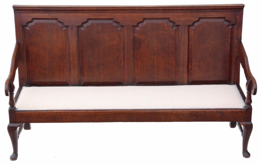 Georgian oak settle bench