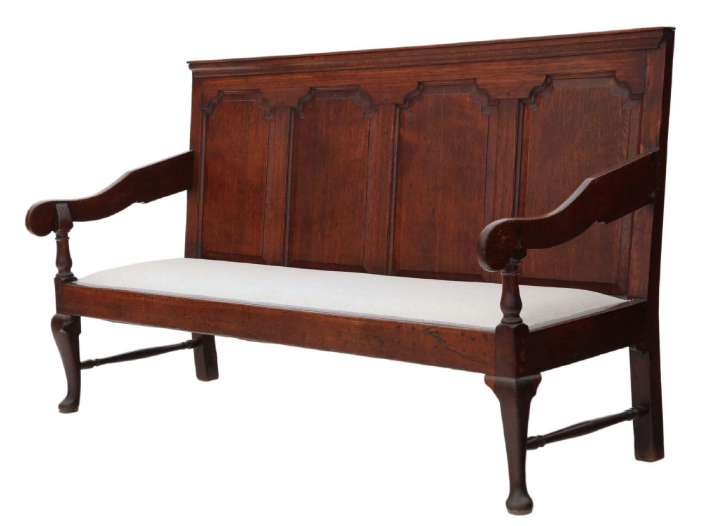 Georgian oak settle bench View IV