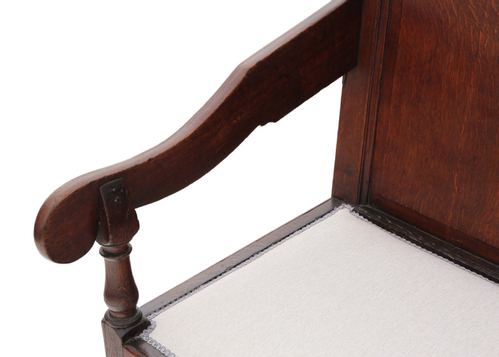 Georgian oak settle bench View V