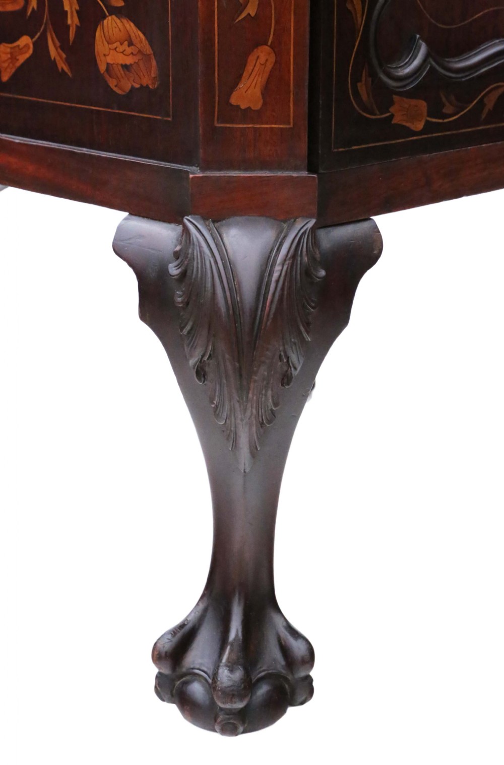 Marquetry inlaid mahogany bedside table View VIII