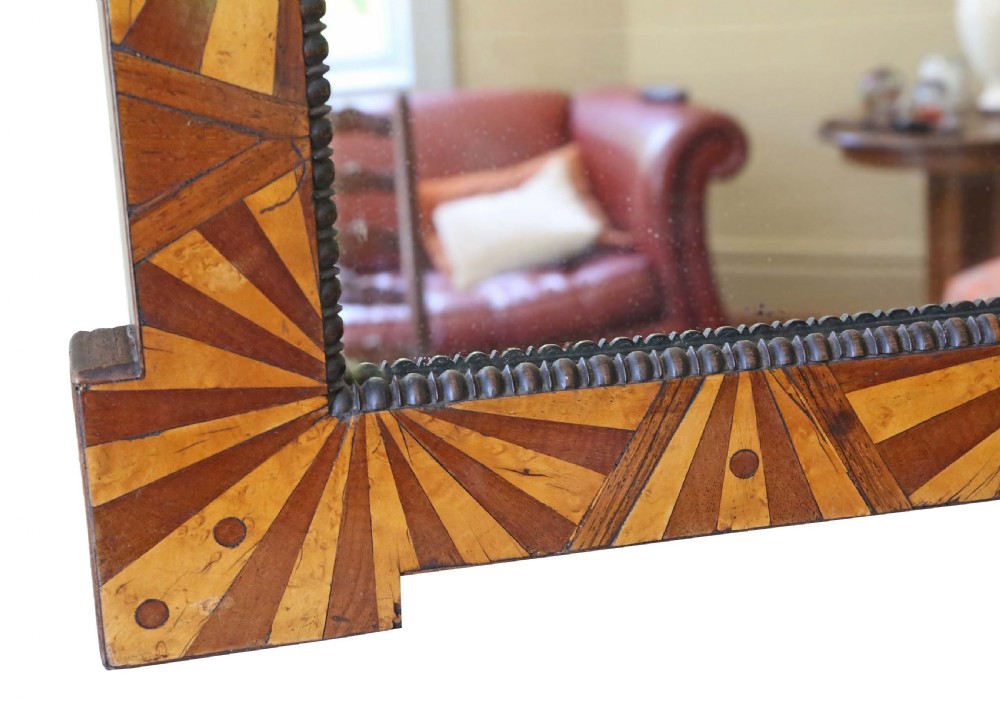 Victorian C1900 parquetry wall mirror View III