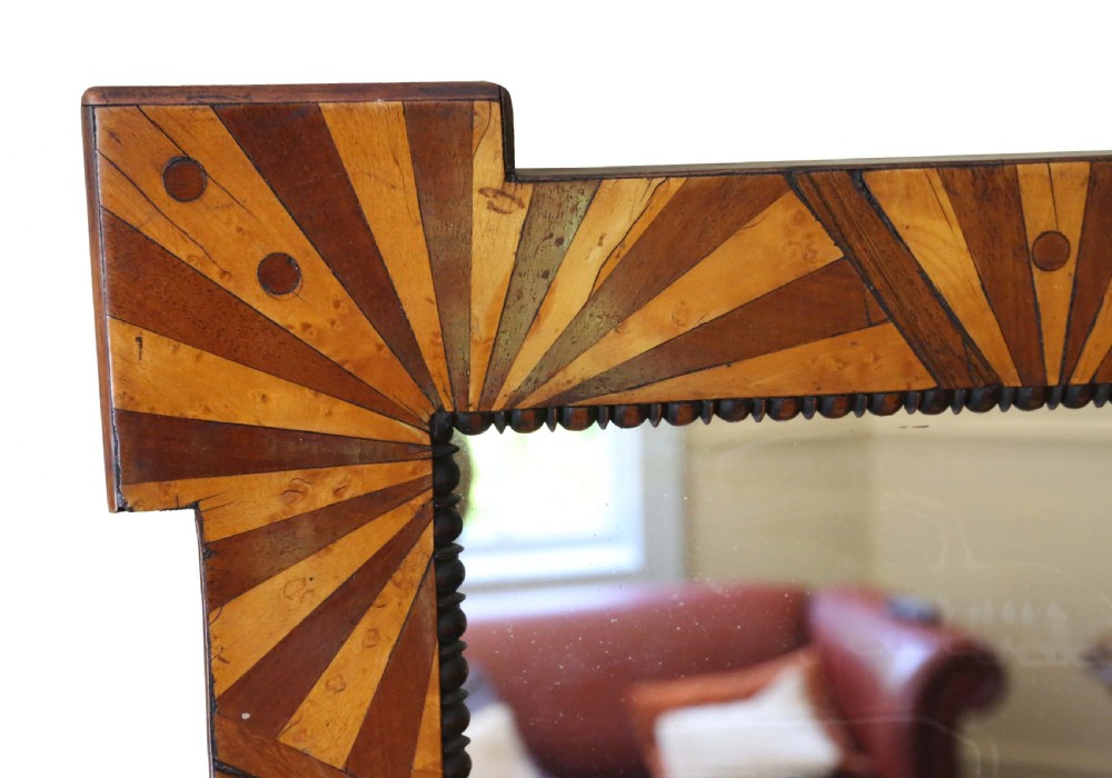 Victorian C1900 parquetry wall mirror View IV