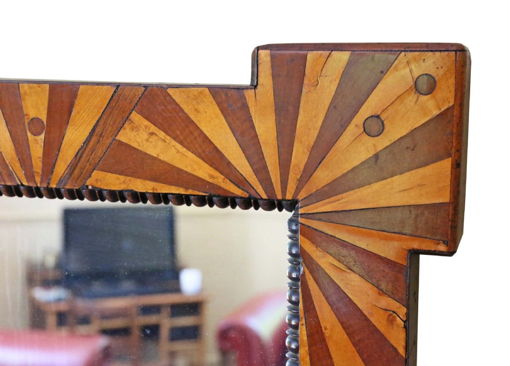 Victorian C1900 parquetry wall mirror View V