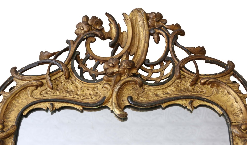 Georgian tall ebonised and gilt hall wall mirror  View III